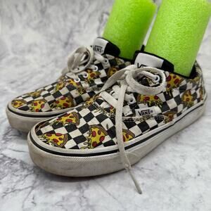 Vans Pizza Party Black and White Checkerboard Sneakers. Size 3 Youth